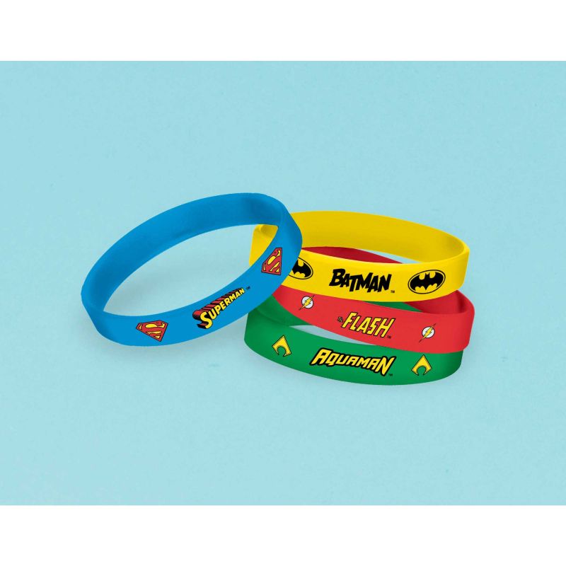 4 Pack Justice League Heroes Unite Rubber Bracelet