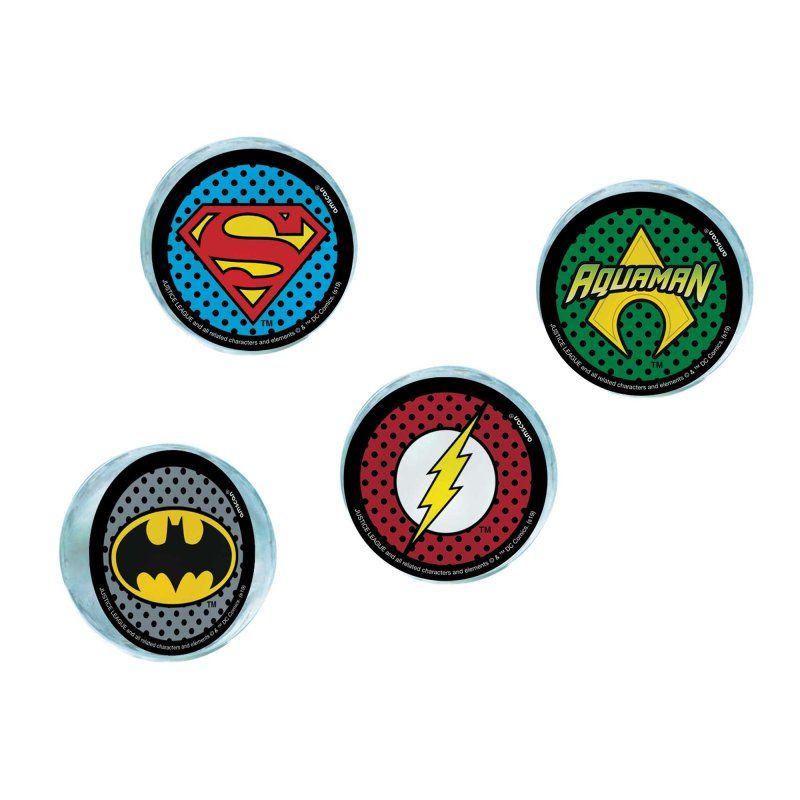4 Pack Justice League Heroes Unite Bounce Balls Favors - 54mm