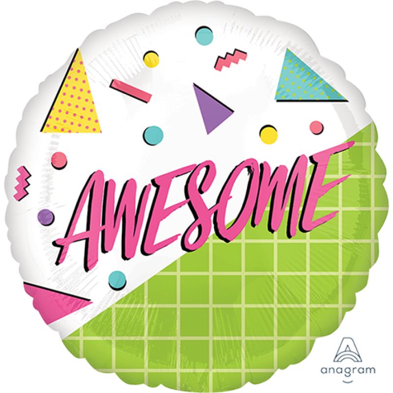 Multi Colour Awesome Party Standard Foil Balloon - 45cm