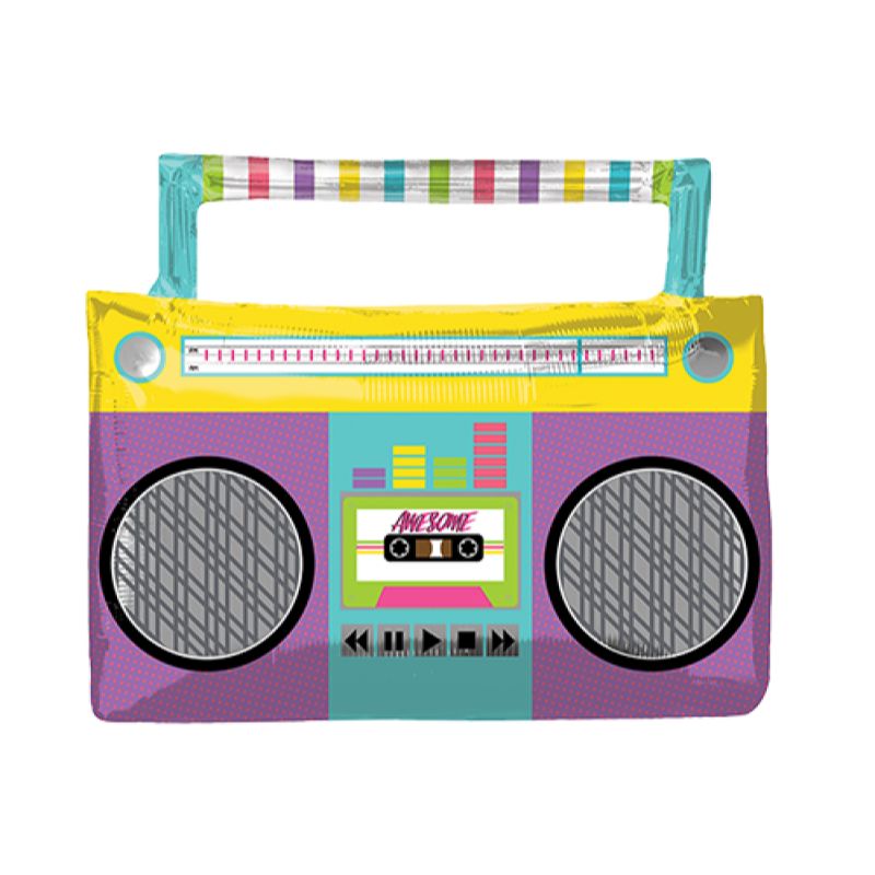 Supershape Awesome Party Boombox Foil Balloon - 68cm x 55cm
