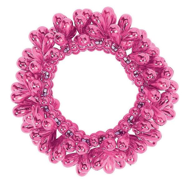 Pink Plastic Bead Bracelet - 7.6cm