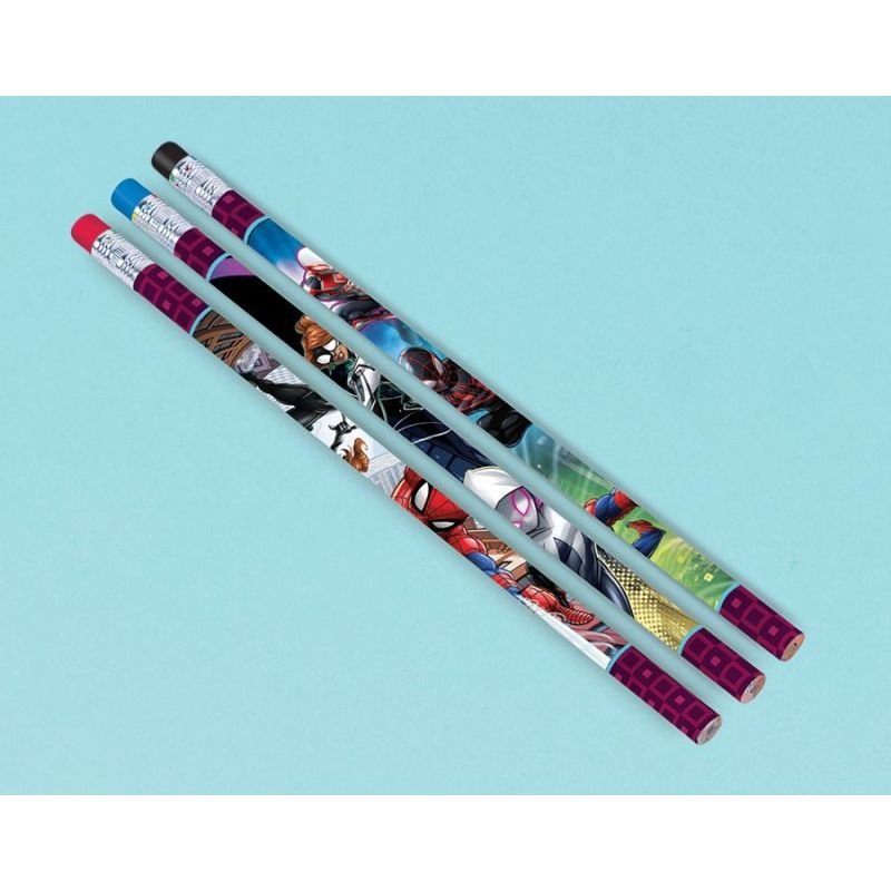 12 Pack Spiderman Webbed Wonder Pencils & Eraser End