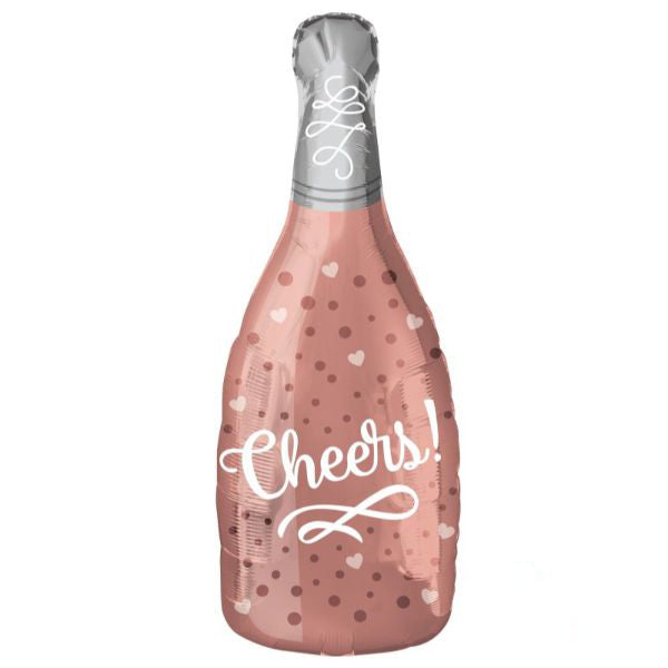 Junior Shape XL Cheers Rose Champagne Bottle Foil Balloon - 25cm x 66cm