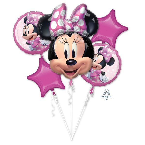 5 Pack Bouquet Minnie Mouse Forever Foil Balloons