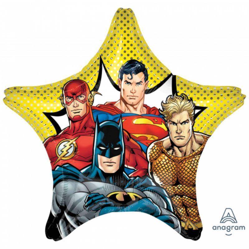 Jumbo Justice League Star Foil Balloon - 71cm - The Base Warehouse