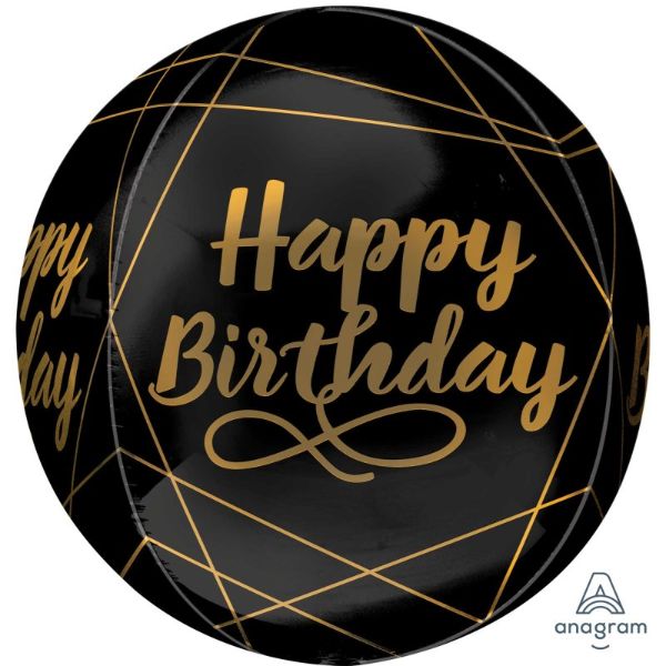 Orbz XL Elegant Happy Birthday Foil Balloon - 38cm x 40cm