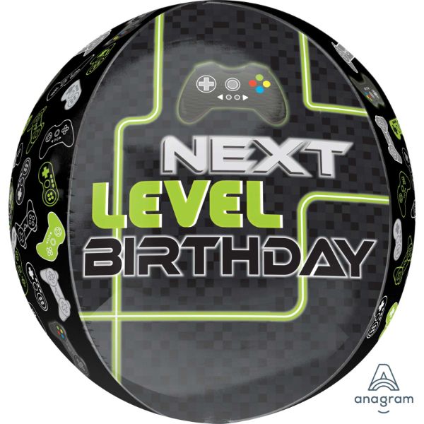 Orbz Level Up Next Level Birthday Foil Balloon - 38cm x 40cm