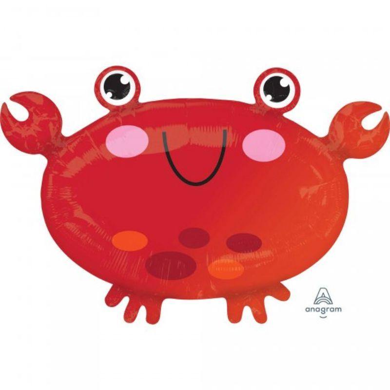 Crab Shaped Foil Balloon - 55cm x 38cm - The Base Warehouse