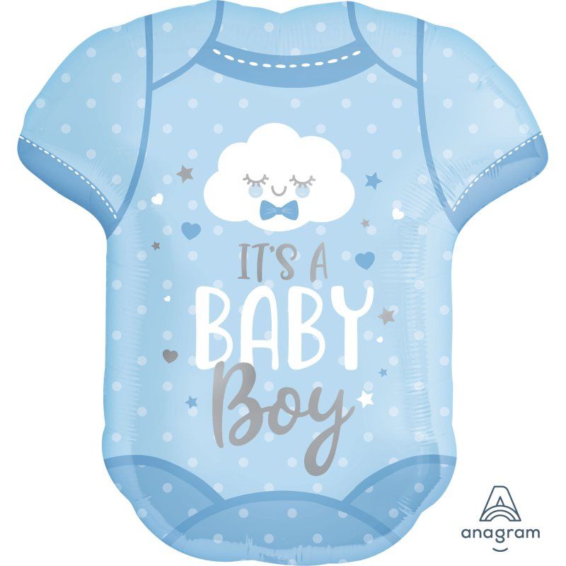 Blue SuperShape It's a Baby Boy Onesie Foil Balloon - 55cm x 60cm