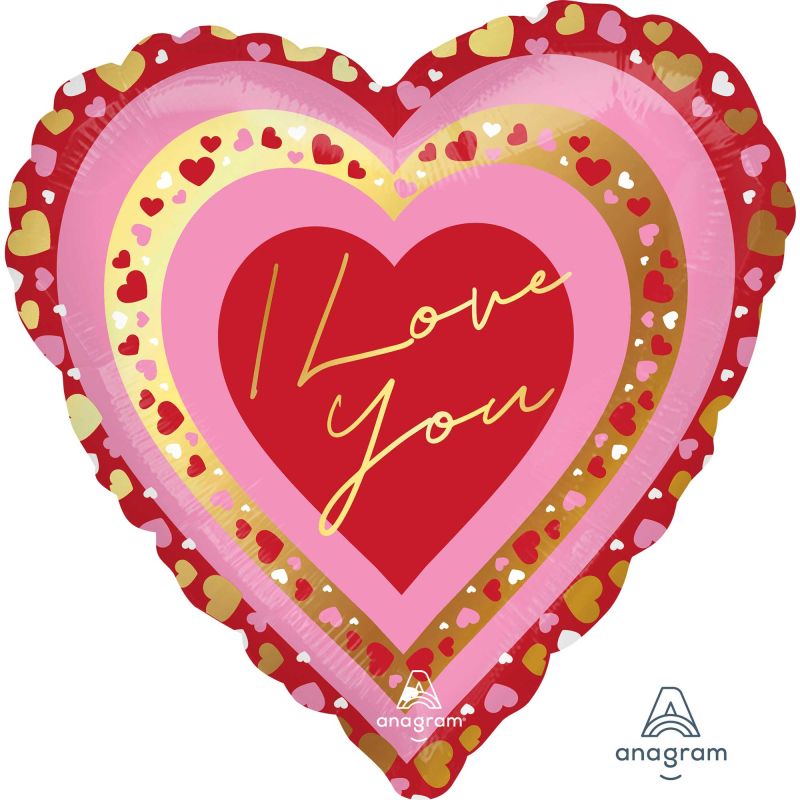 Red & Pink Jumbo Pretty Hearts I Love You Foil Balloon - 71cm | The ...