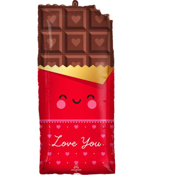 Supershape XL Chocolate Bar Love You Foil Balloon - 33cm x 71cm