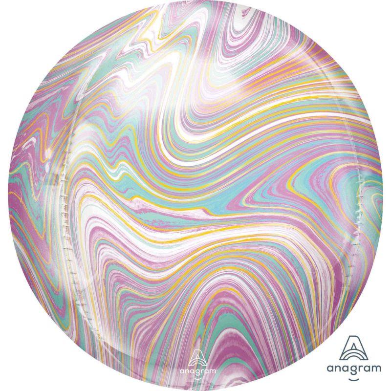 Orbz XL Pastel Marblez Foil Balloon - 38cm x 40cm