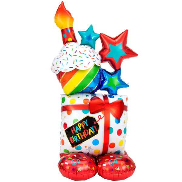 Happy Birthday Stacked Icons Airloonz - 71cm x 139cm