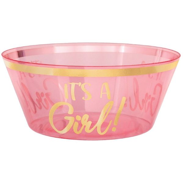 Reusable Plastic Hot Stamped Its A Girl 3.5L Serving Bowl - 25cm x 10cm