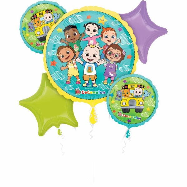 5 Pack Cocomelon Bouquet Foil Balloons - 45cm