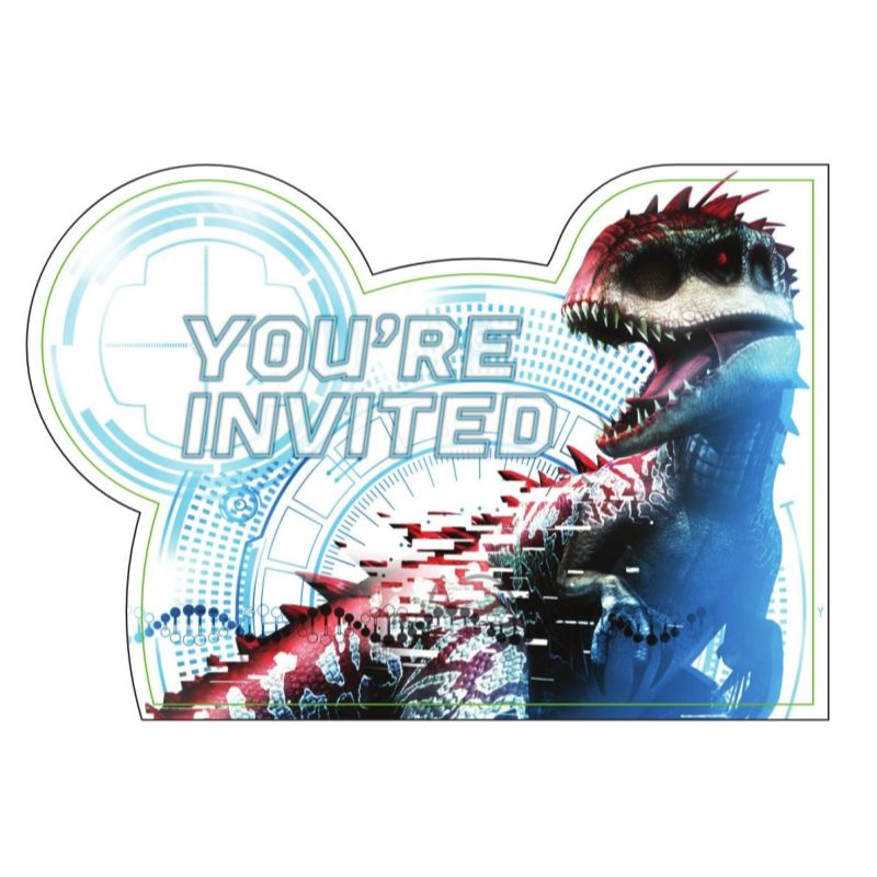 8 Pack Jurassic World Postcard Invitations