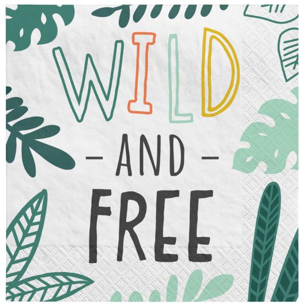 16 Pack Get Wild Jungle Beverage Napkins