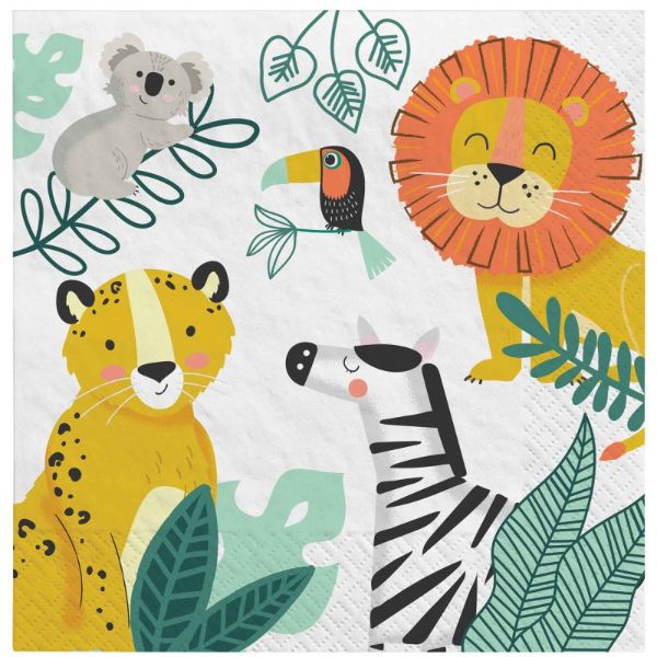16 Pack Get Wild Jungle Lunch Napkins