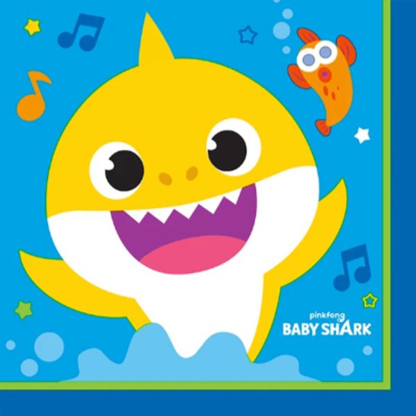 16 Pack Baby Shark Lunch Napkins