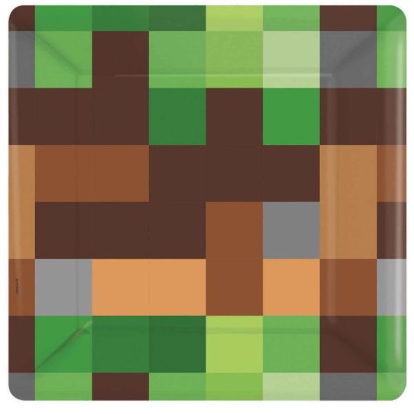 8 Pack Square TNT Party Paper Plates - 17cm