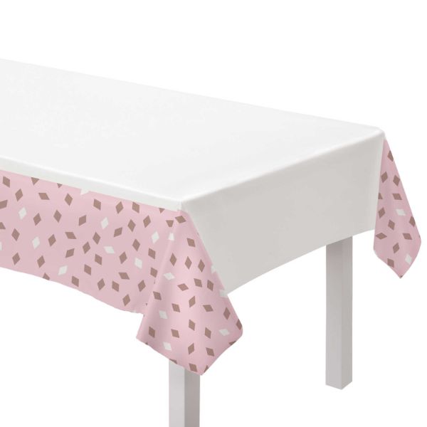 Blush Birthday Plastic Table Cover - 137cm x 259cm