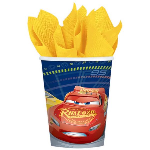 8 Pack Cars 3 Party Cups - 266ml