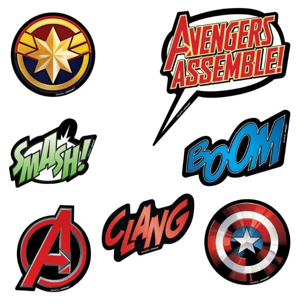 14 Pack Marvel Avengers Powers Unite Vinyl Cutout Decorations