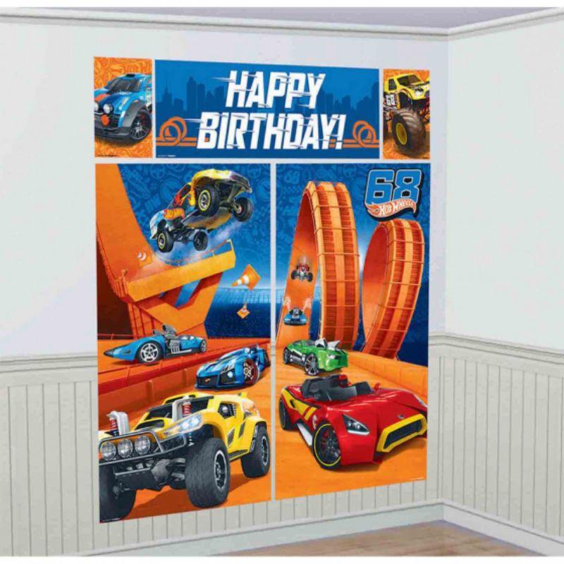 Hot Wheels Wild Racer Scene Setter Wall Decorations Kit