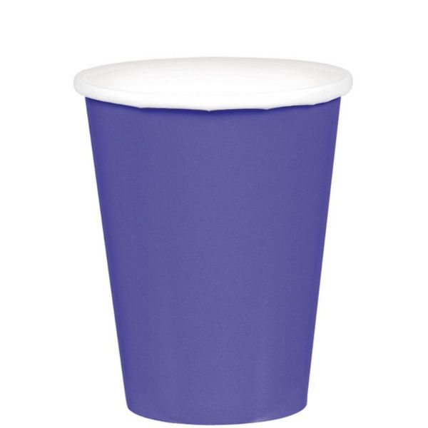20 Pack New Purple Paper Cups - 266ml