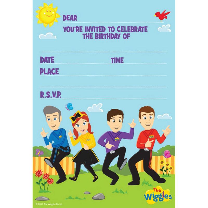 8 Pack The Wiggles Birthday Invitations