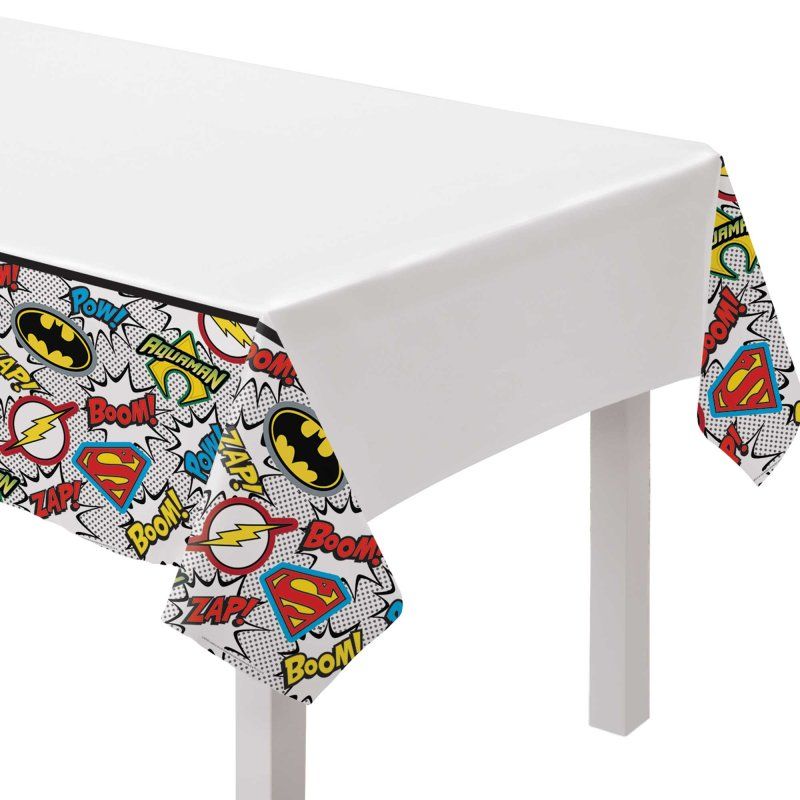 Justice League Heroes Unite Paper Table Cover - 137cm x 243cm