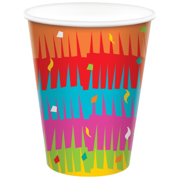 8 Pack Fiesta Paper Cups - 266ml