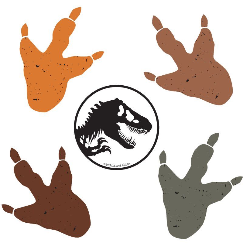 5 Pack Jurassic Into The Wild Vinyl Footprints & Logo