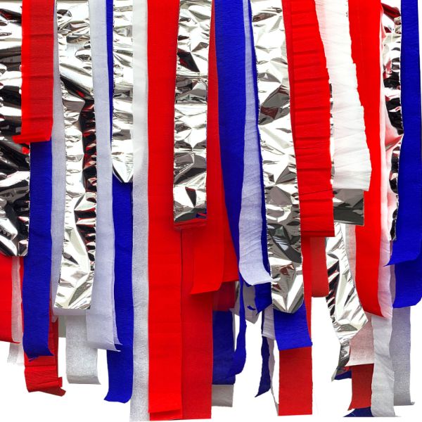 6 Pack White / Red / Blue Patriotic Steamer Kit - 10m