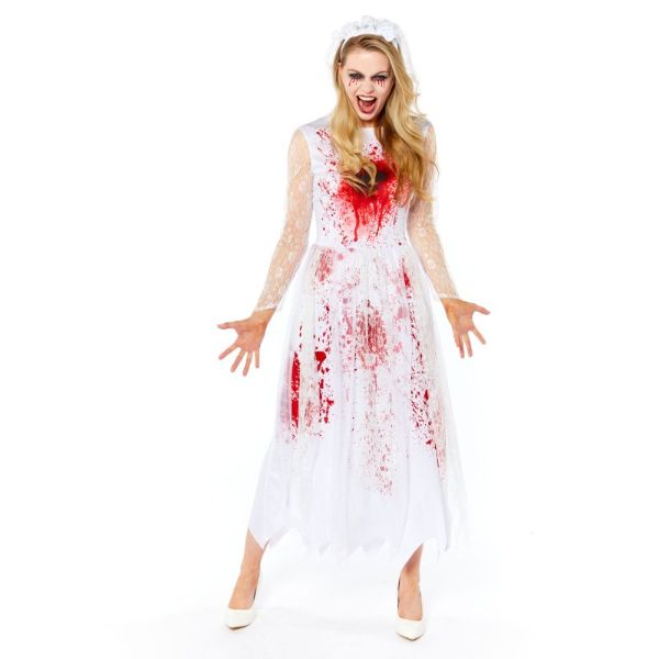 Womens Bloody Bride Costume - Size 16-18