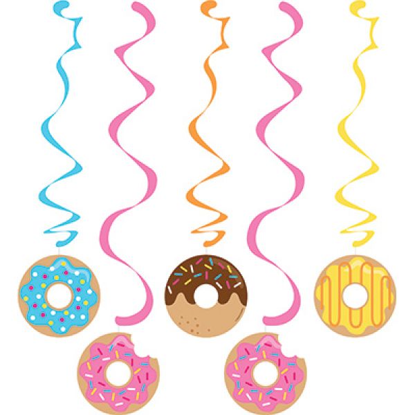 5 Pack Donut Time Dizzy Danglers Hanging Swirls