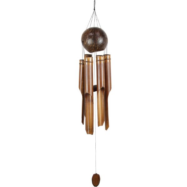 6 Tube Bamboo Wind Chime with Coconut Ball Top