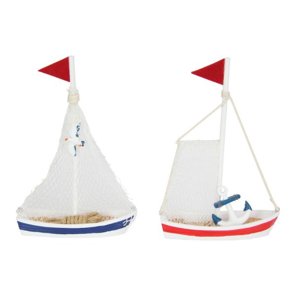 Navy and White Sailboat - 21cm