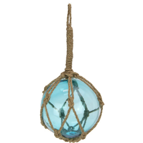 Hanging Glass Beach Ball with Rope - 13cm