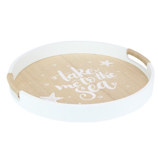 MDF Beach Tray with Rope Handles - 35cm