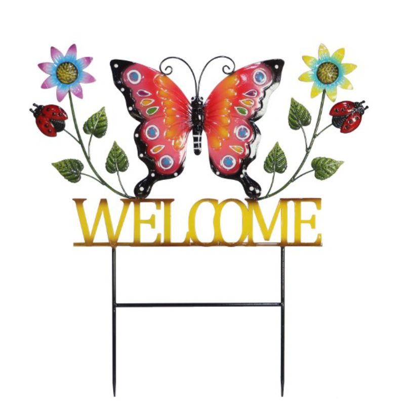 Butterfly Welcome Garden Stake - 69cm