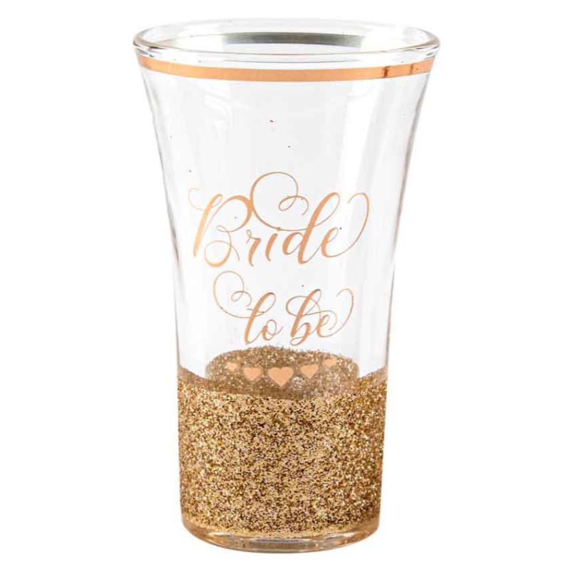 Bride Rose Gold Glitterati Shot Glass - 9cm