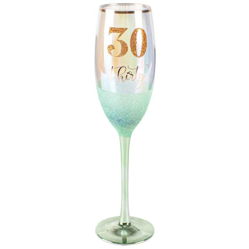 30 Green Glitterati Champagne Glass - 150ml