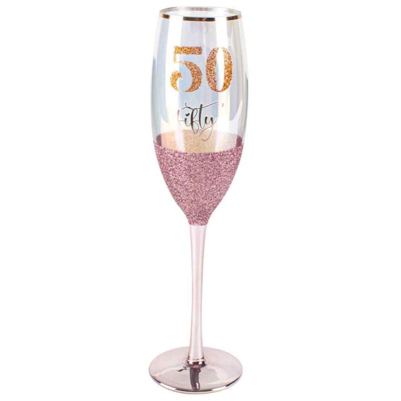 50 Pink Glitterati Champagne Glass - 150ml