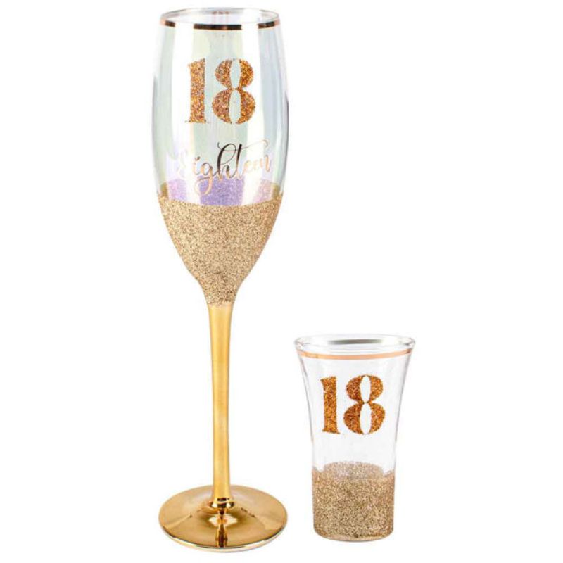 18 Pink Champagne Shot Glass Set - 150ml