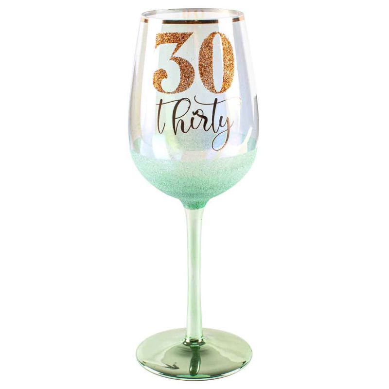 30 Glitterati Green Wine Glass - 430ml