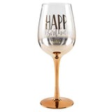 Load image into Gallery viewer, Rose Gold Ombre Happy Birthday Wine Glass - 430ml
