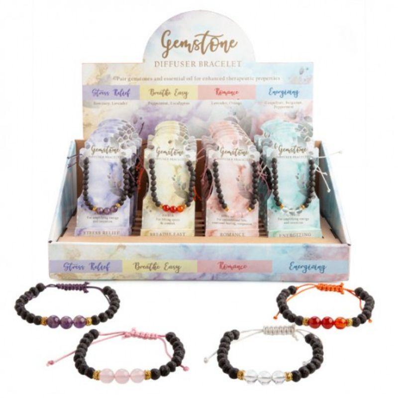 Gemstone Diffuser Bracelet - 6cm x 2cm x 12cm - The Base Warehouse