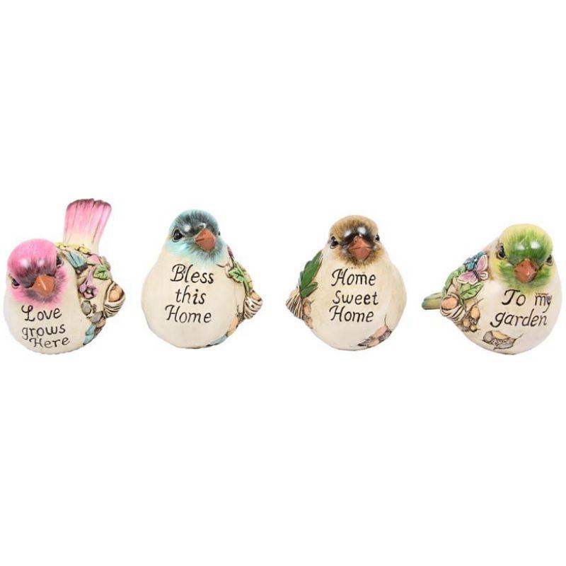 Cute Bird with Wording on Rock - 10cm