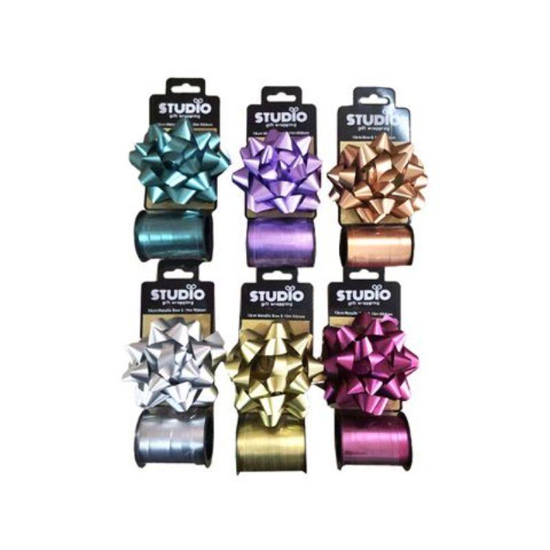 Metallic Matte Bow & Ribbon Set